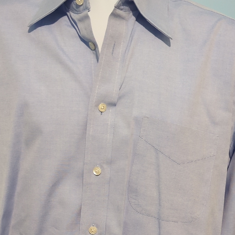 Paul Fredrick Light Blue Casual Button Down Shirt - Picture 3 of 7